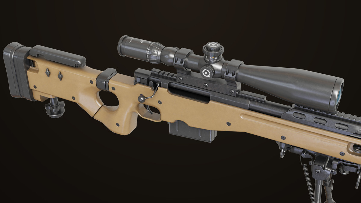 Sniper Rifle 03 Sandal URP HDRP Textures