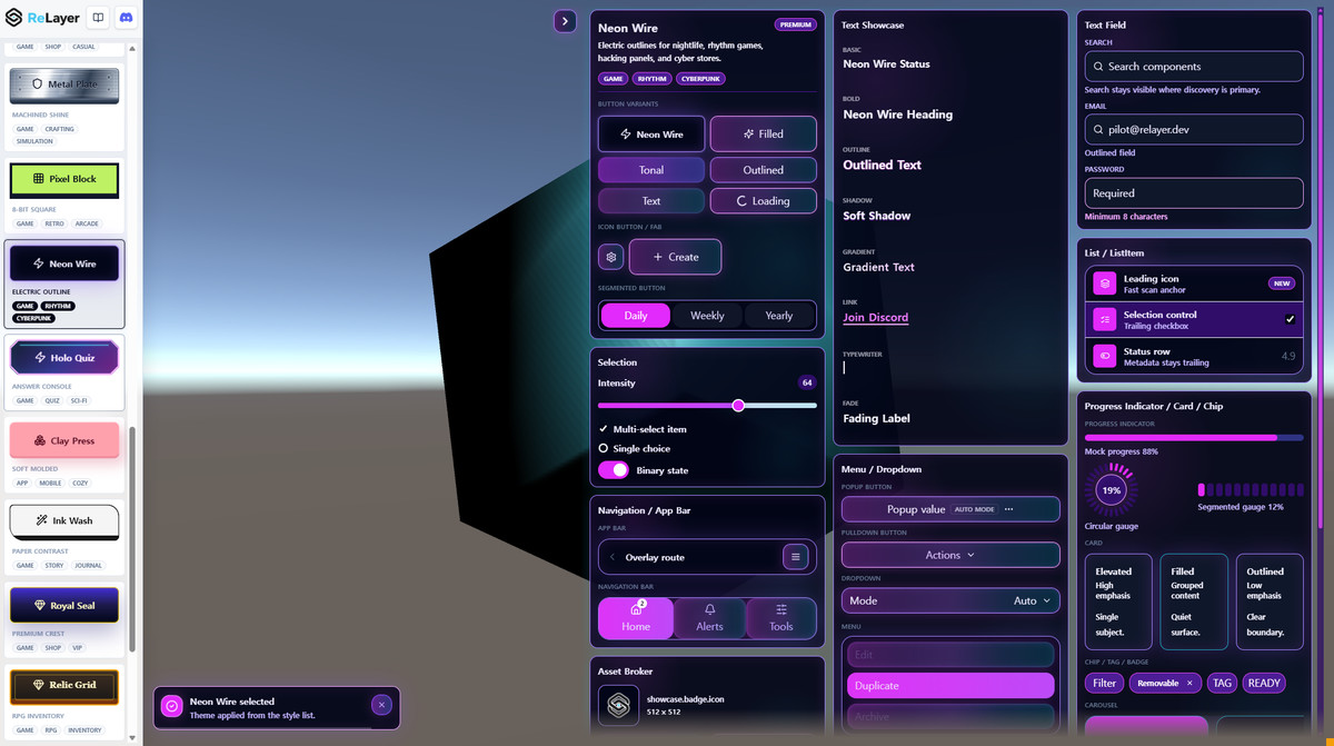 ReLayer - React UI Framework for Unity
