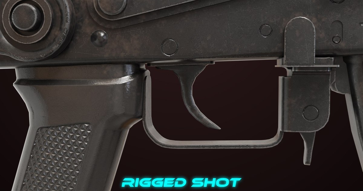 AKMS Light Machine Gun 10 Metal URP HDRP Textures