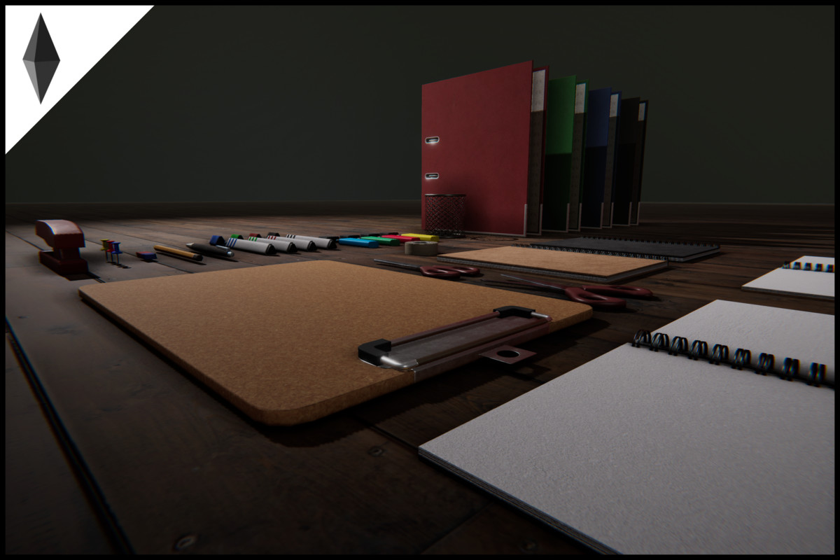 PBR Office Stationary Game-ready