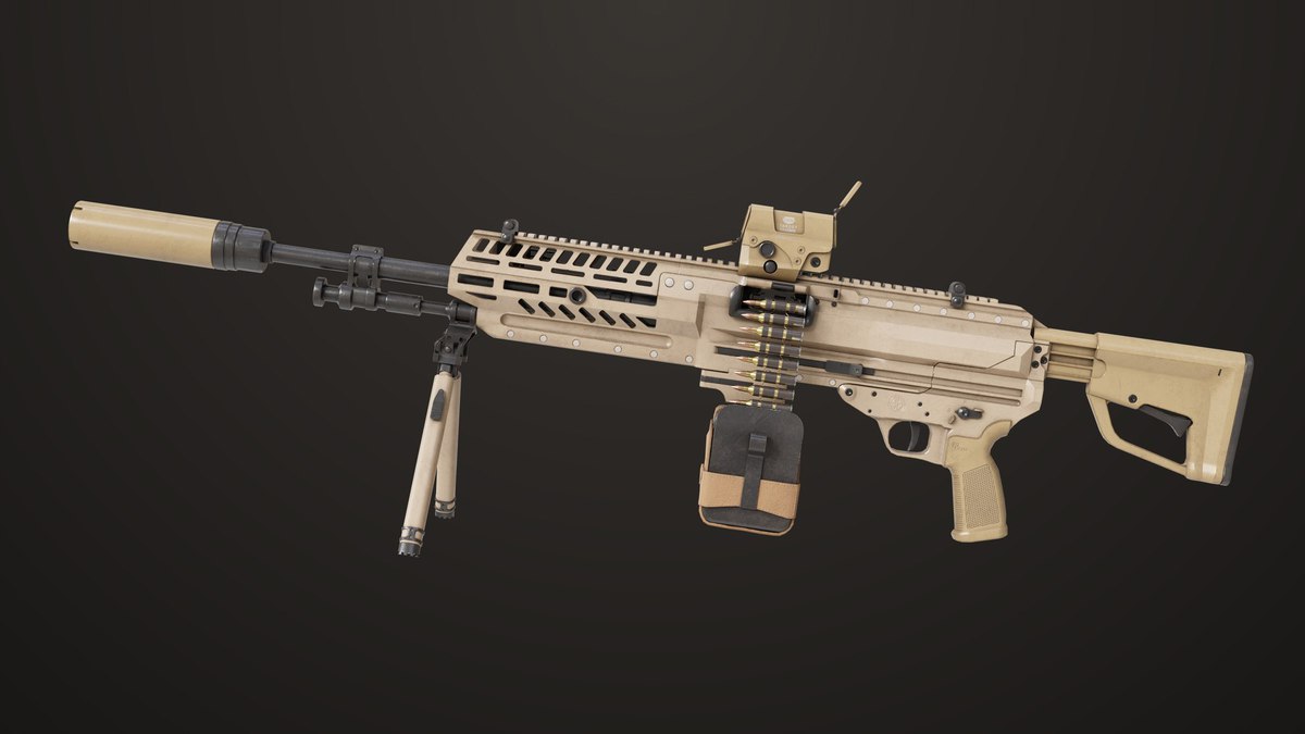 Machine Gun 14 Brown URP HDRP Textures