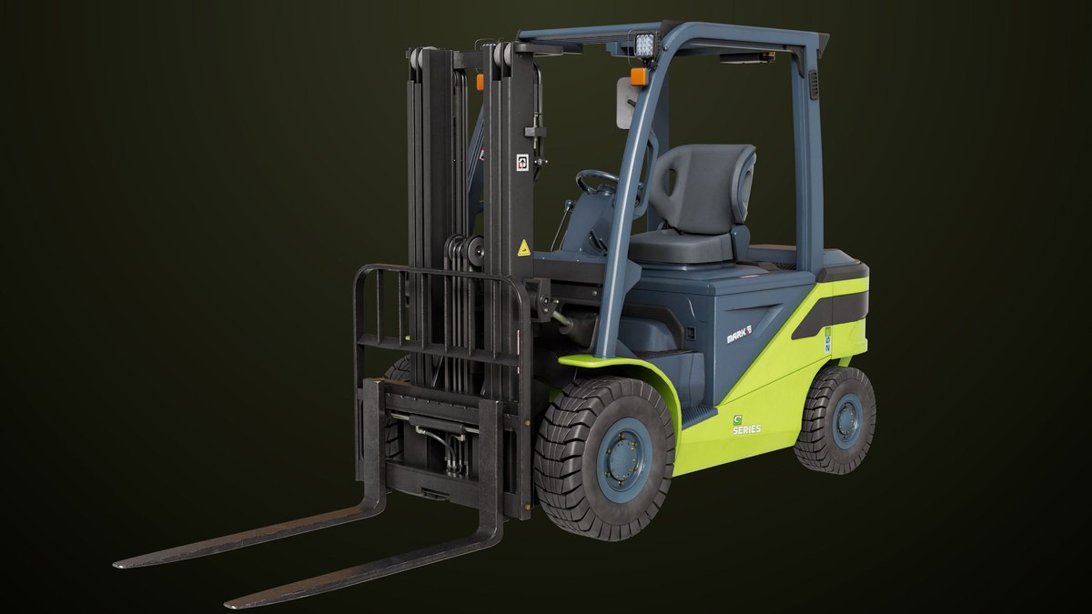 Forklift Truck03 Green URP HDRP Textures