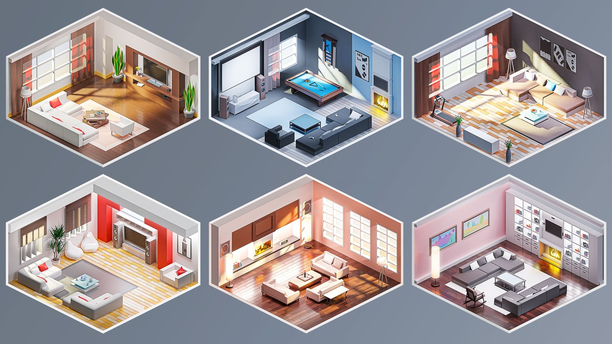 Interior 7 - Low Poly 3D Models Pack