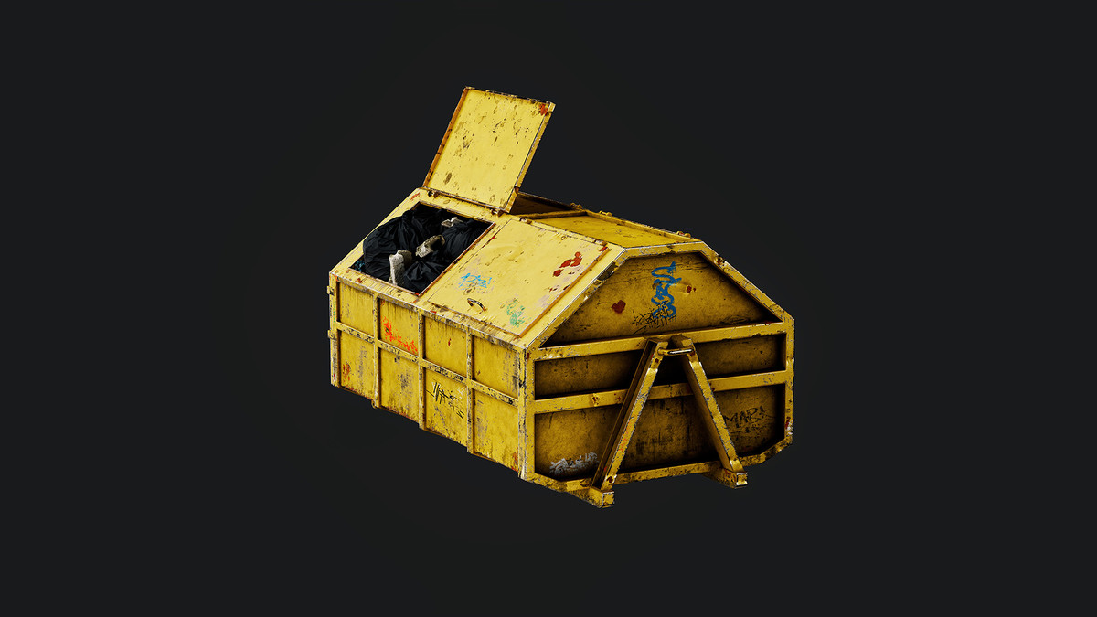 Dumpster/Metallic Outdoors Trashcan