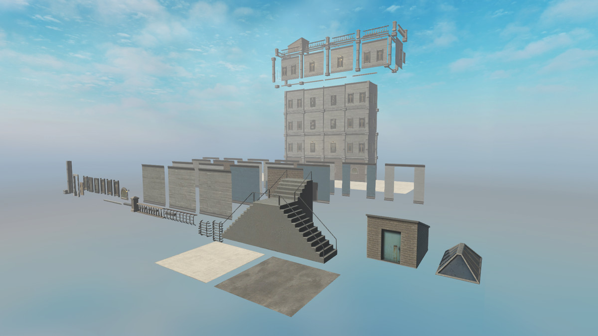 Realistic Modern Modular Building 1 Asset Package