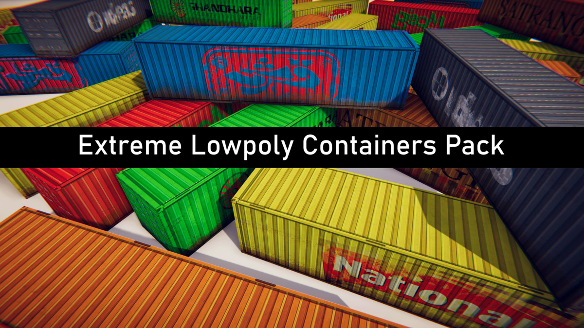 Extreme Low poly Containers Pack - Mobile Containers