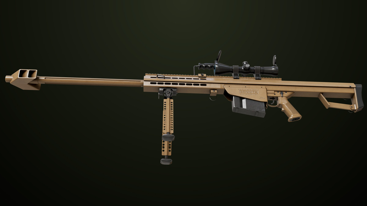 Sniper Rifle 02 Black and Sandal Single Map URP HDRP