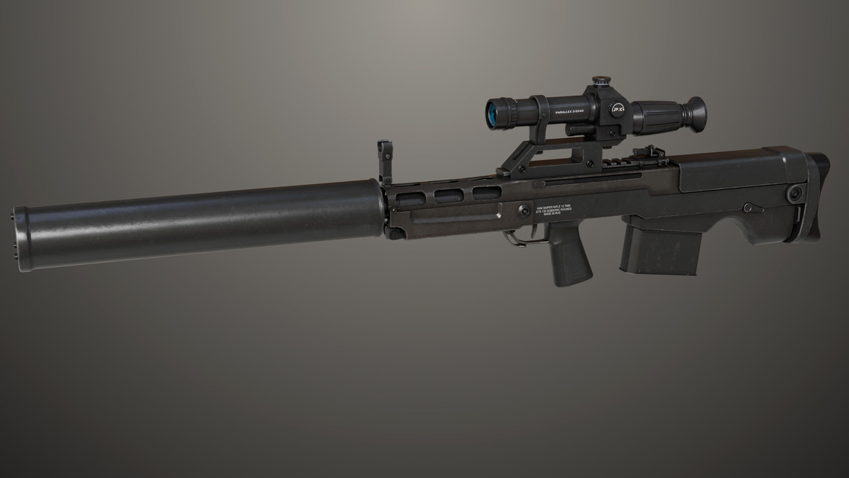 Sniper 05 Black and Sandal Single Mat URP HDRP Textures