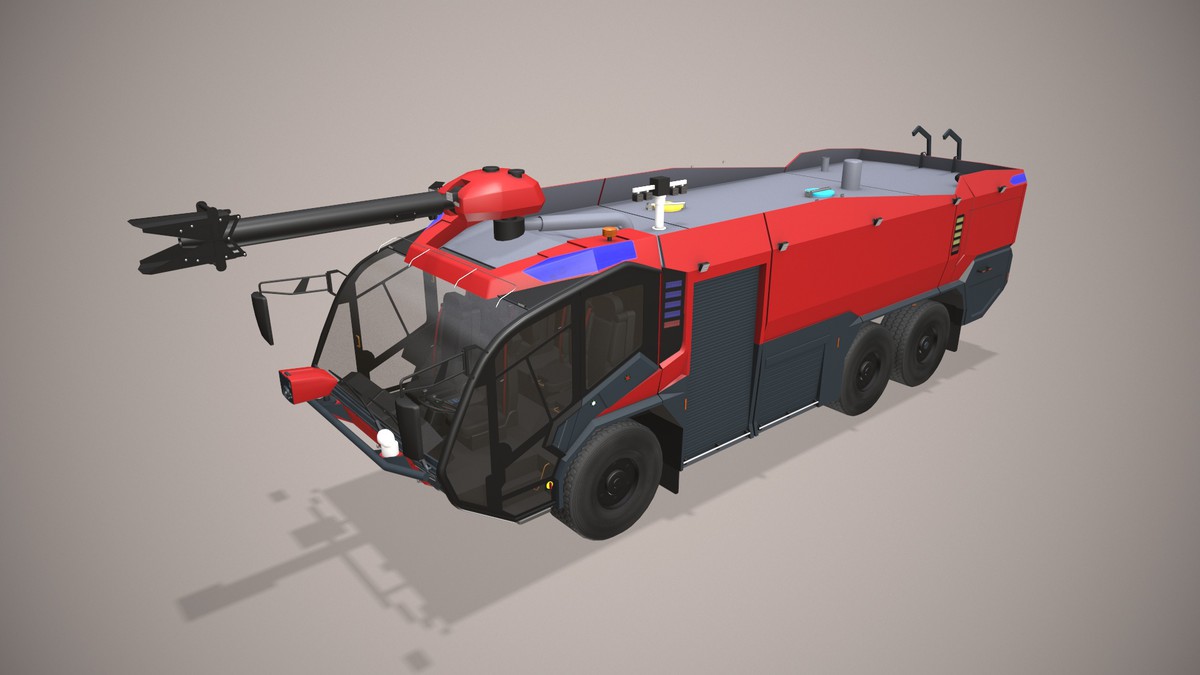 Airport Fire Truck 6x6 Red (387)