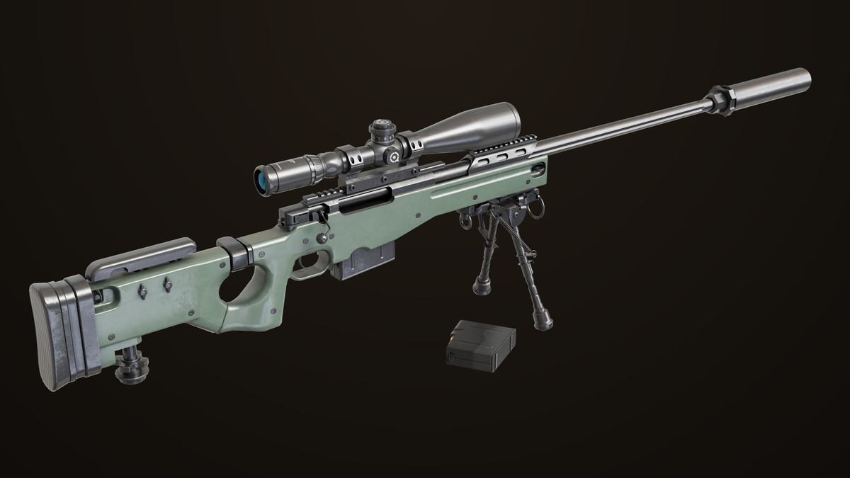Sniper Rifle 03 Green URP HDRP Textures
