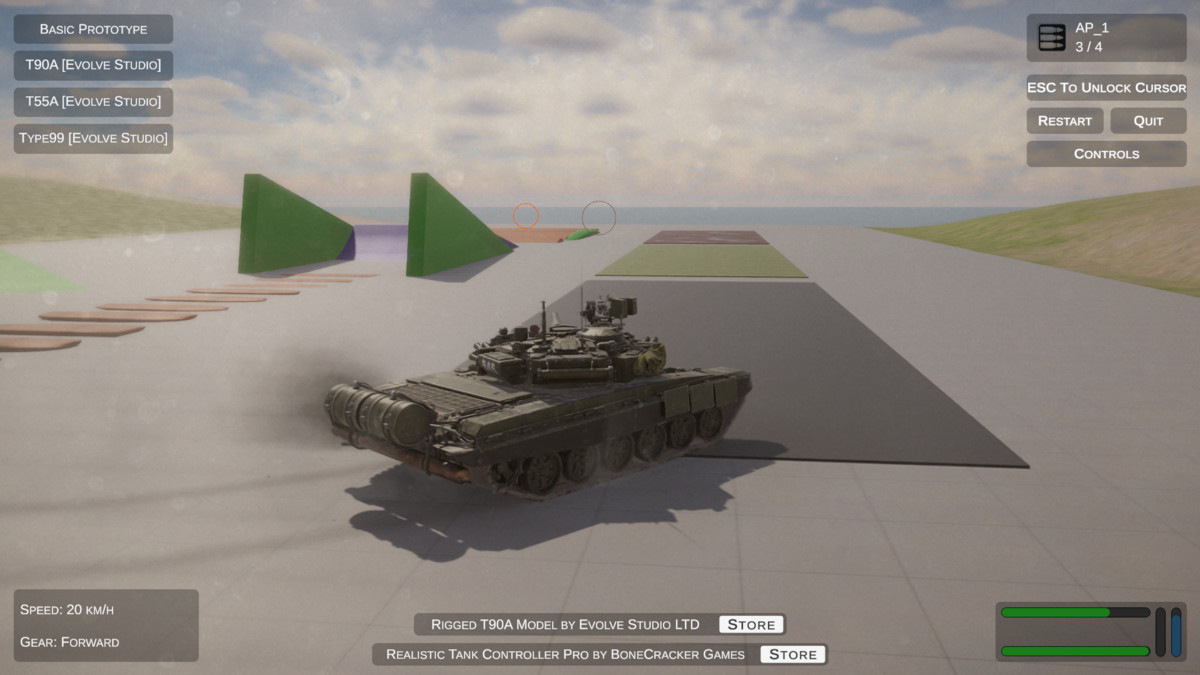 Tank Drivable T90A Battle Tank