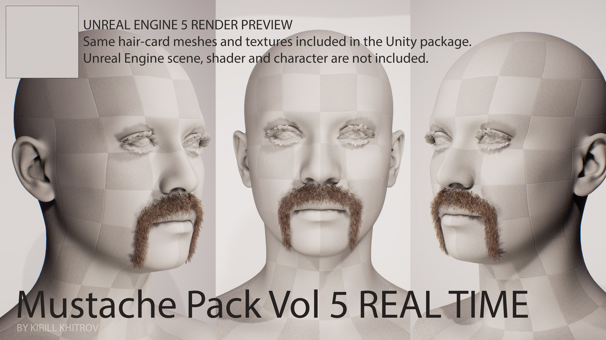 Moustache Pack Vol. 1 Real-Time Facial Hair Styles