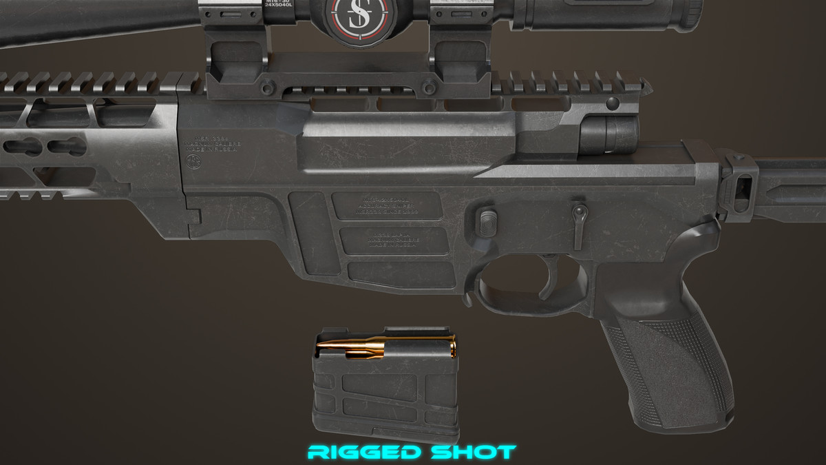 Sniper Rifle 04 Black URP HDRP Textures