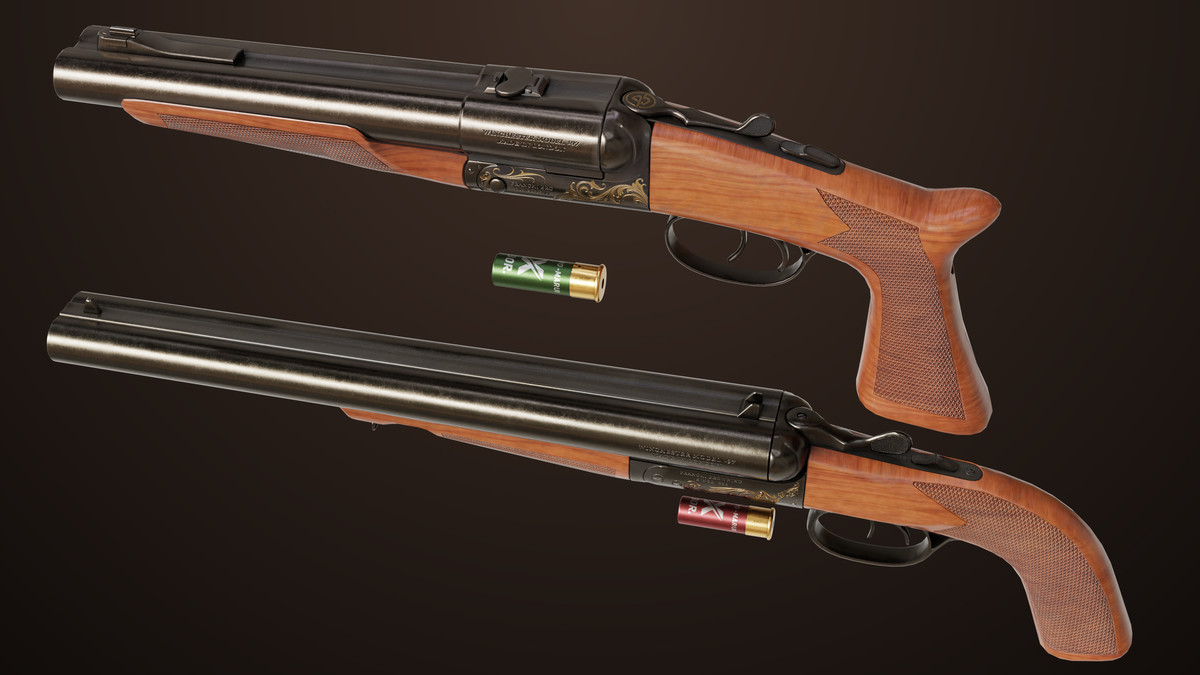 Small Medium Shotgun Black Single Mat URP HDRP Textures