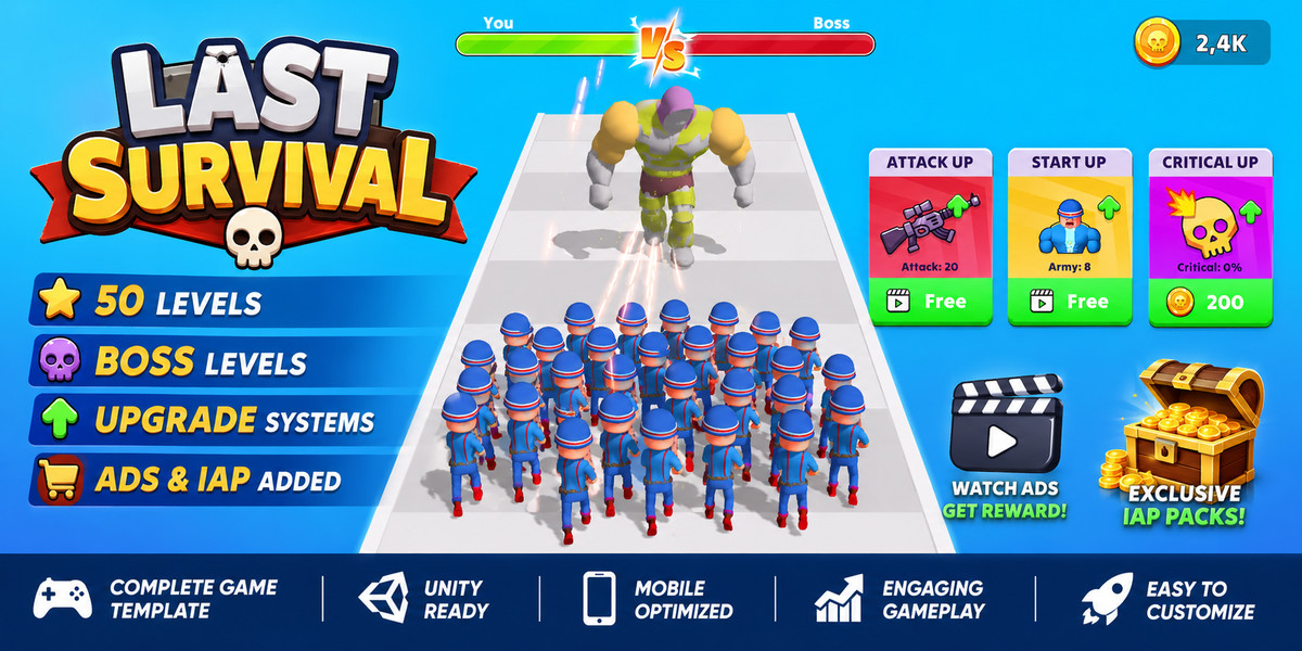 Last Survival 3D Gate Runner Mobile Template