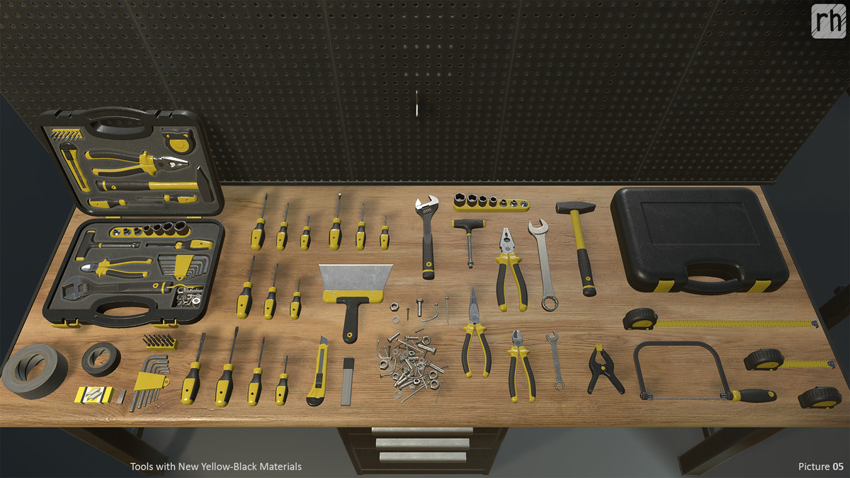 Workbench Hand Tools PBR Game-Ready Vol. 1