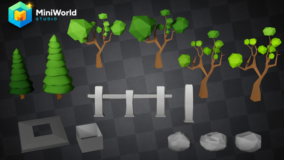 Low Poly Modular Road Pack- Mini World Studio