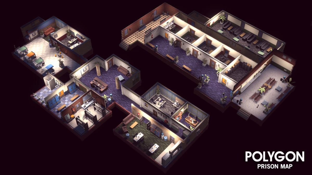 Bundle - POLYGON Police Station, Horror Asylum & Prison Map