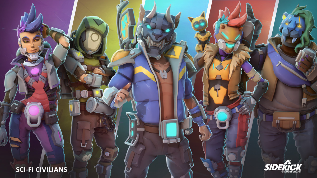 Sci-Fi Civilians – Sidekick Modular Characters by Synty