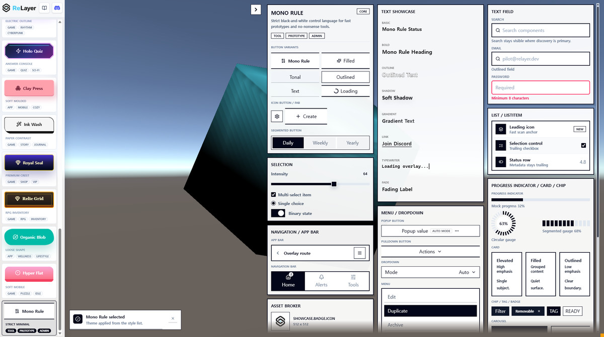 ReLayer - React UI Framework for Unity