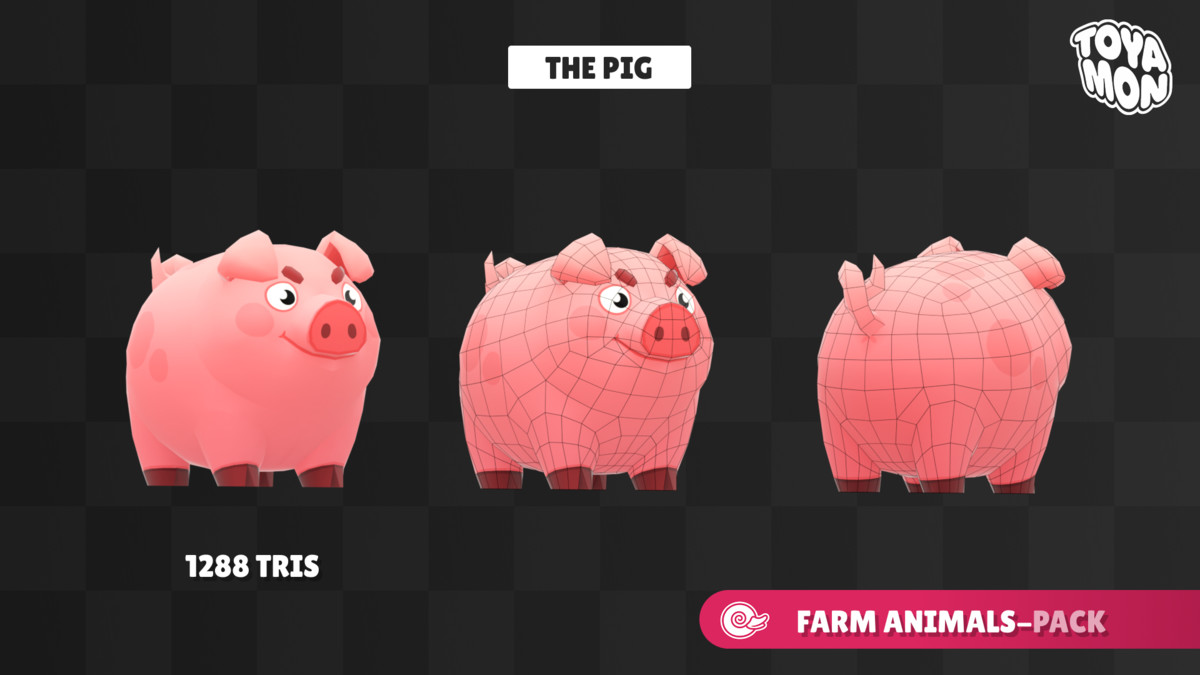 Stylized Farm Animals Pack - Low poly