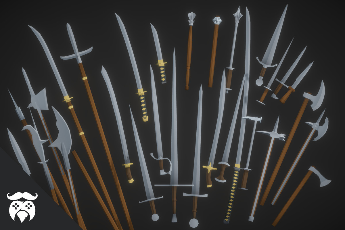 Historically Realistic Low Poly Swords & Weapons