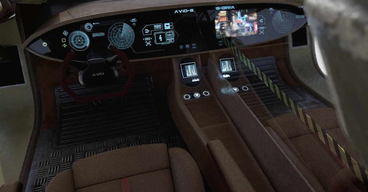 AVIO-8 Cyberpunk Hover Taxi