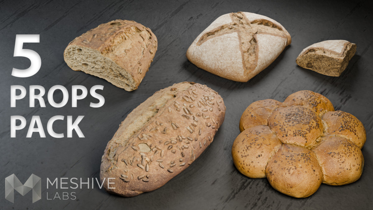 Artisan Bread Pack 5 Photorealistic Props