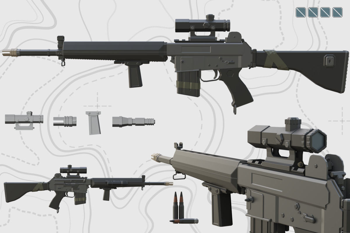 Low Poly Weapon Bundle Pack Fin