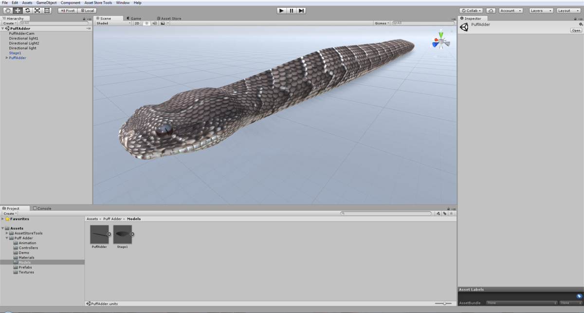 Animated Puff Adder Snake PBR