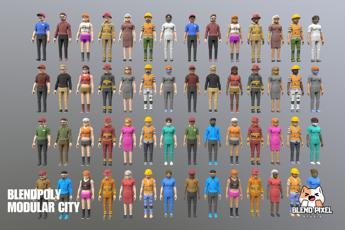 BlendPoly Modular City - Low Poly Assets