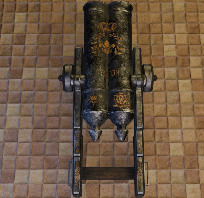 Thunderstrike Double Barrel Ornate Historical Cannon