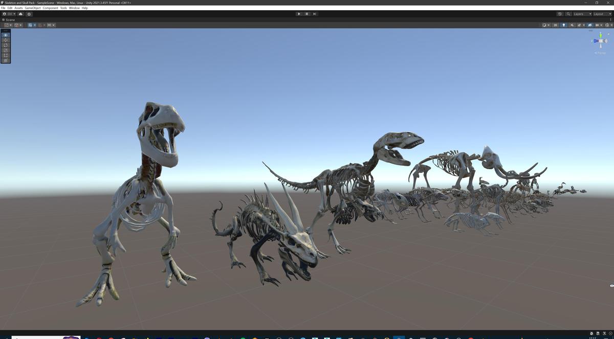 Ultimate Skeleton and Skull Pack. Game-ready low-poly assets