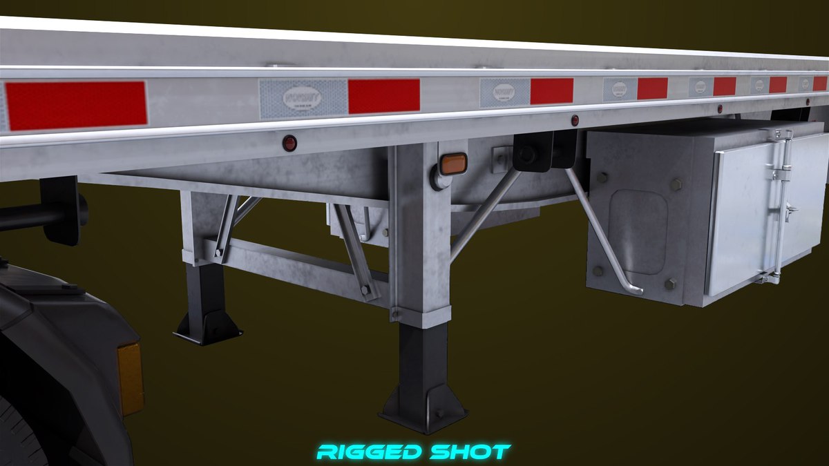 Heavy Truck 04 Flatbed Load Trailer URP HDRP Textures
