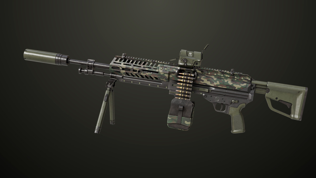 Machine Gun 14 Military Green URP HDRP Textures
