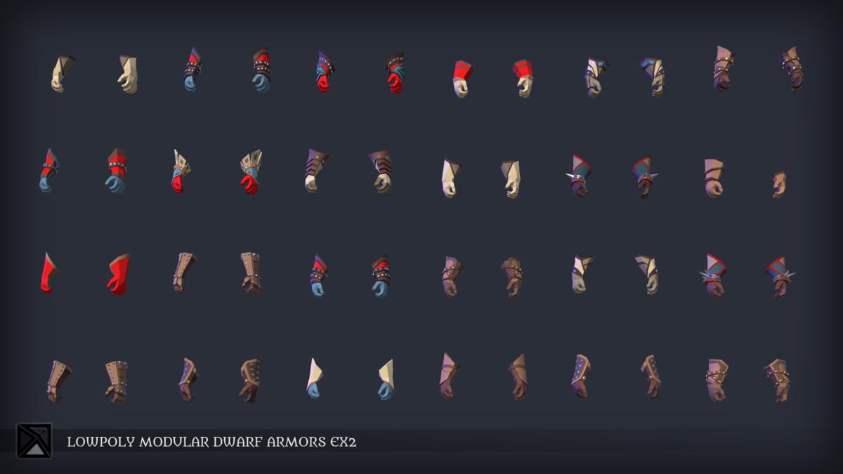 Lowpoly Dwarfs Modular Armors Ex2 - MEDIEVAL FANTASY SERIES