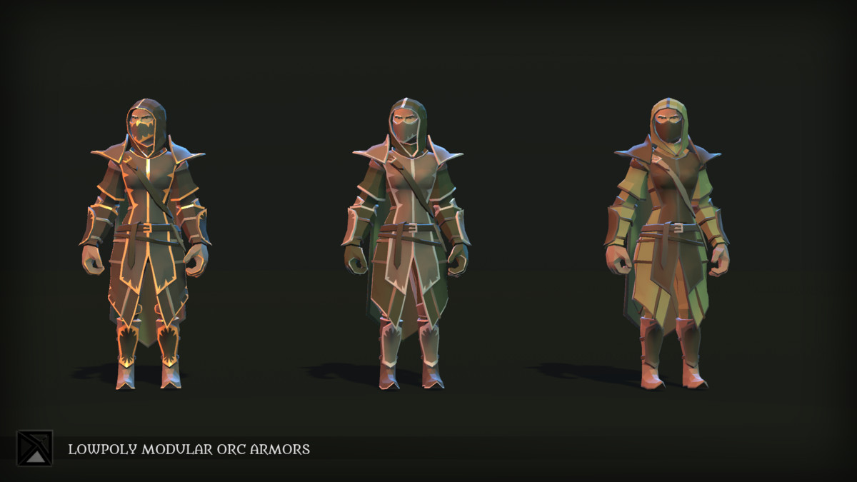 Low Poly Orc Modular Armors Bundle - LOWPOLY MEDIEVAL FANTASY SERIES