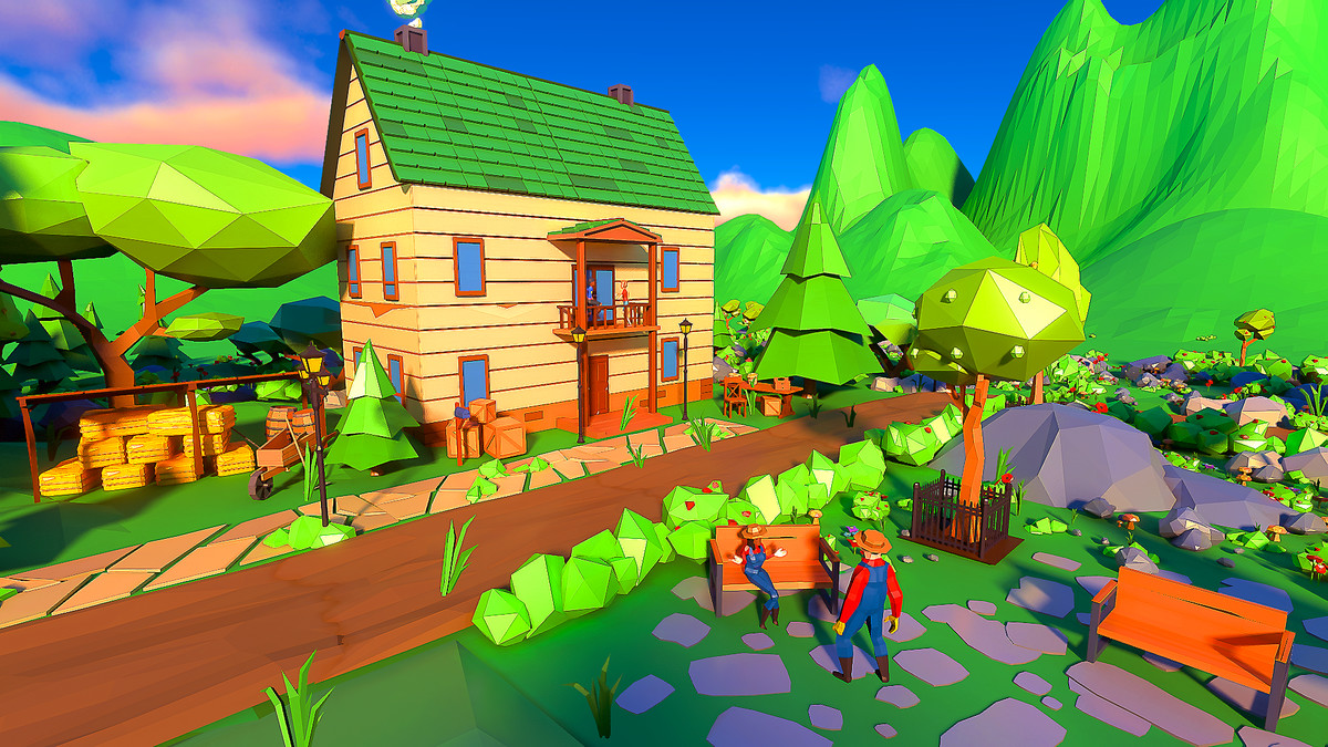 Low Poly Farm. HappyLifeville