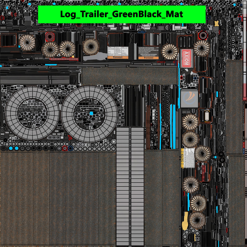 Truck 07 Log Trailer Collection URP HDRP Textures