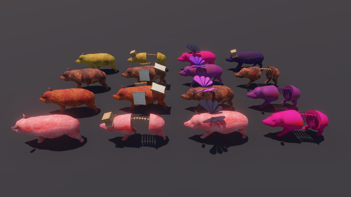 Funny Fried Pig - 3D Character