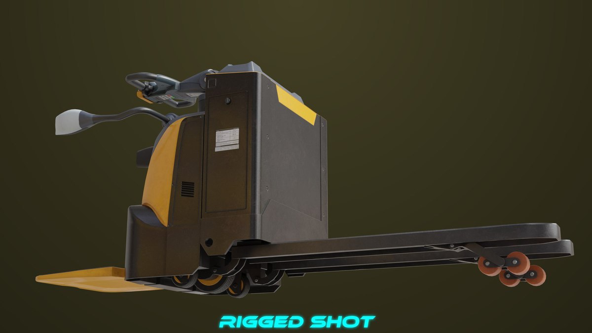 Forklift with Pallet 01 Yellow URP HDRP Textures