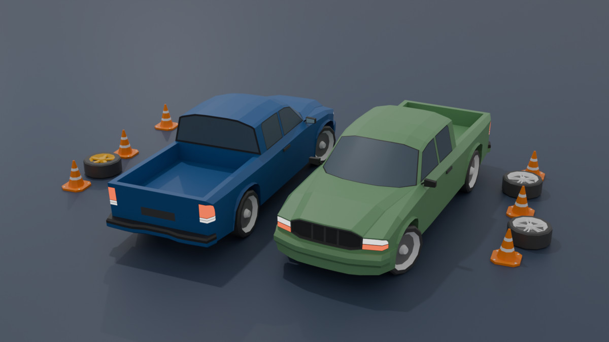 Mobile Optimize-Low Poly Vehicles