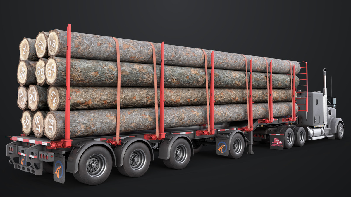 Truck 07 Log Trailer Grey Version URP HDRP Textures