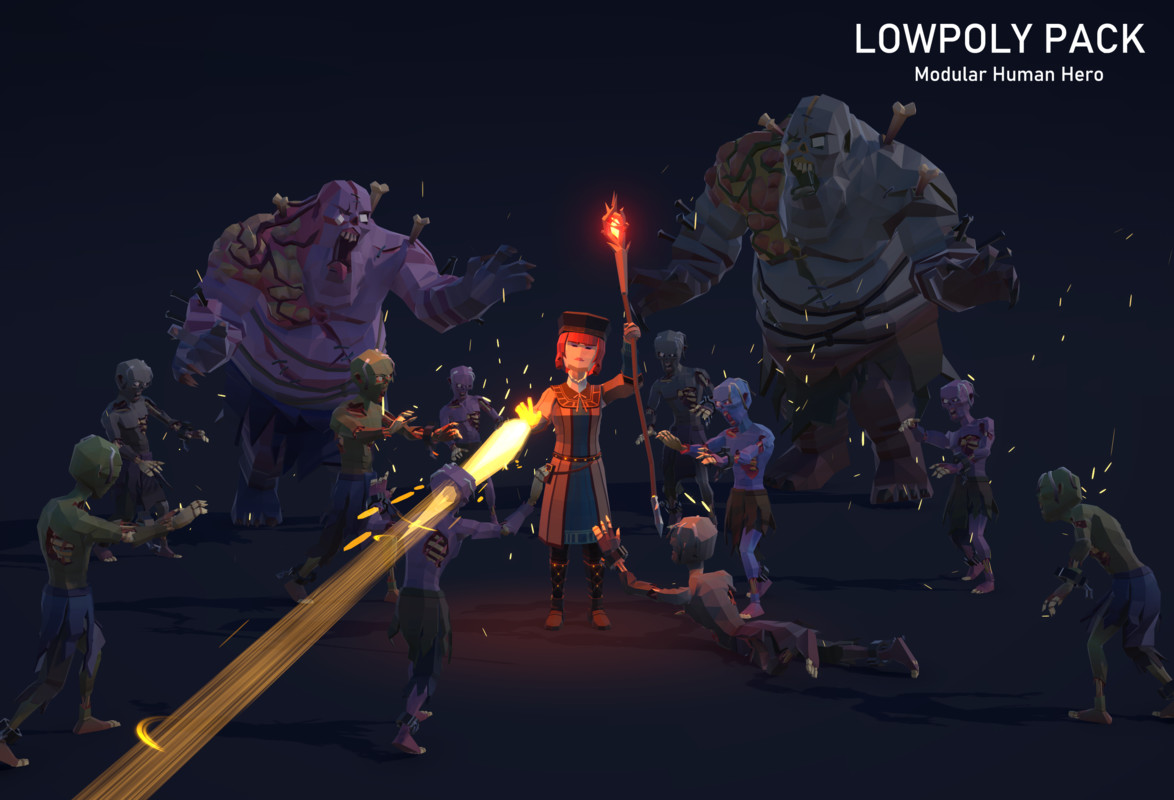 LowpolyPack_Modular Human Hero