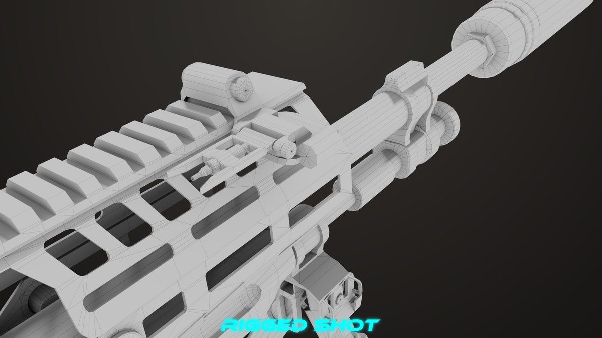 Machine Gun 14 Black URP HDRP Textures