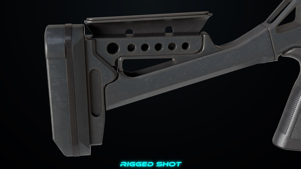 Long Shotgun 04 Black and Sandal Single Mat URP HDRP Textures