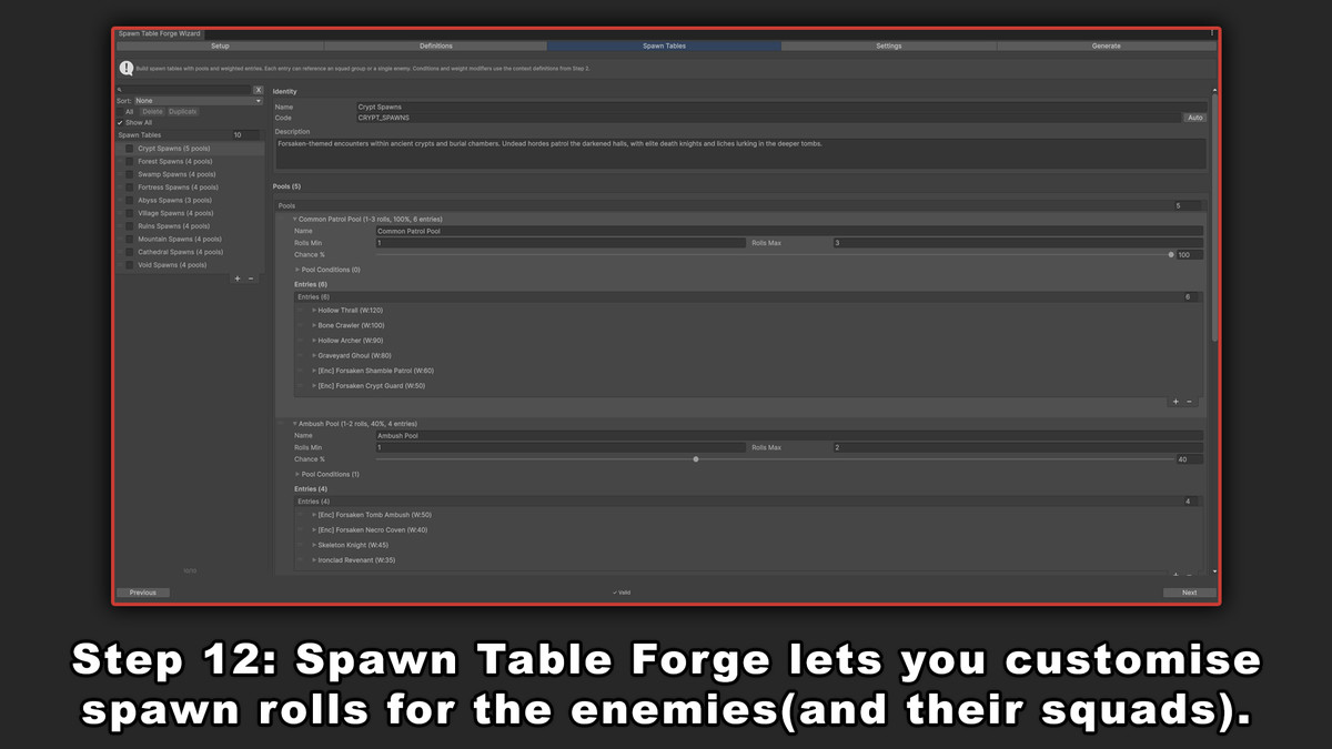 Simple Enemy Forge: No-Code Enemy, Squad, Spawn, Scaling & Wave w/ JSON Export