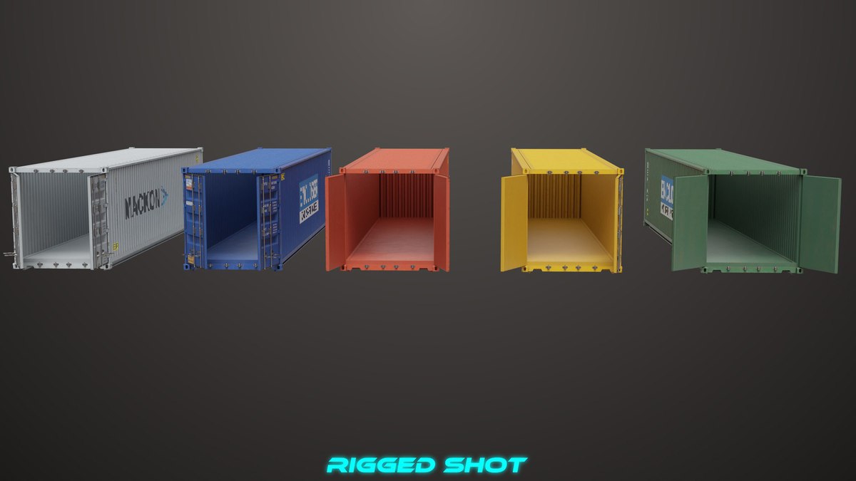 5 Cargo Container Single Mat URP HDRP Textures
