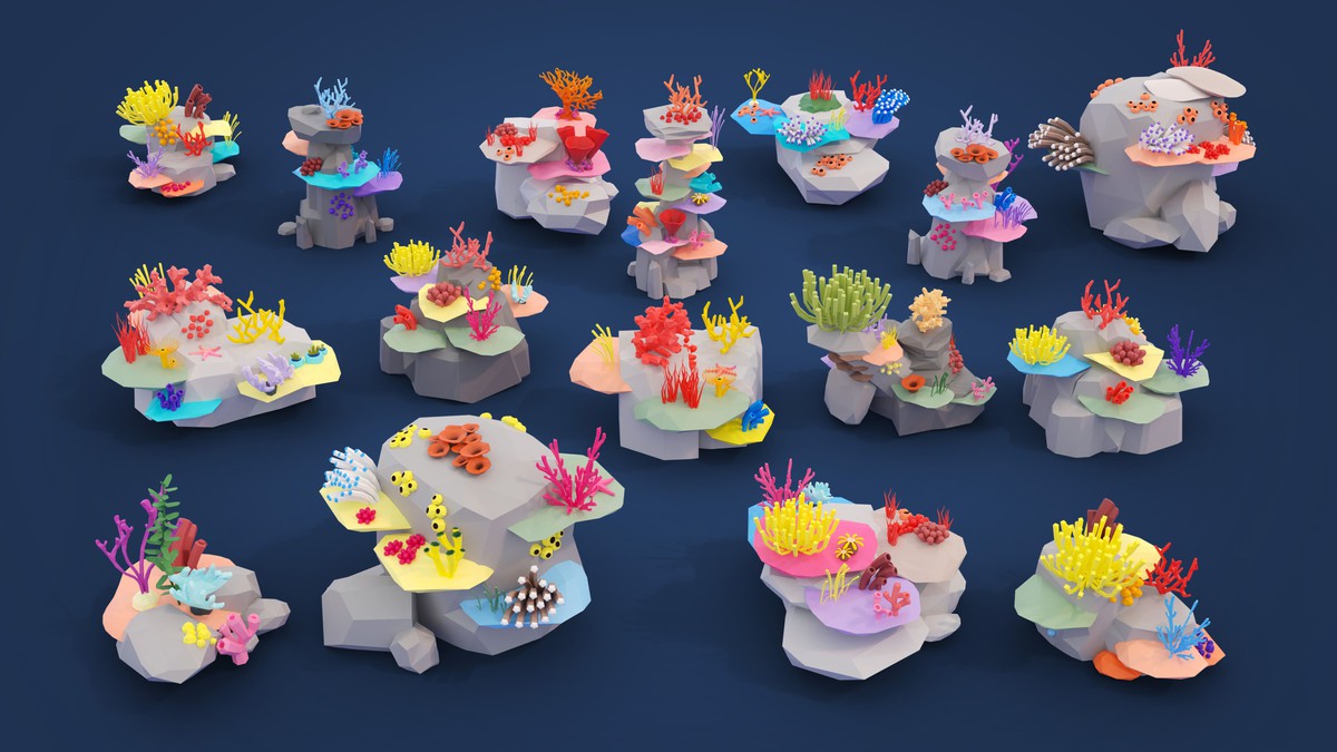 Underwater World - Low Poly 3D Models Pack