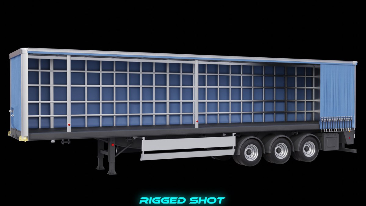 Curtainsider Semi Trailer URP HDRP Textures